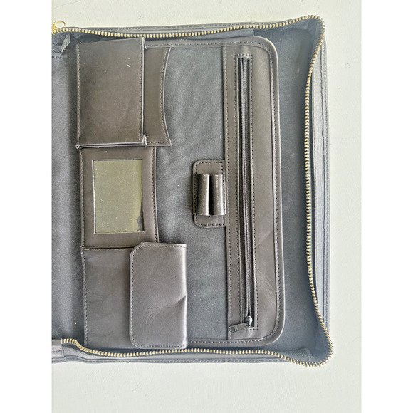 Vintage Georgetown Leather Design Satchel Briefcase Black Zipper - Picture 2 of 7